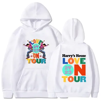 Harrys House Love on Tour с капюшоном, мужская уличная одежда с принтом, оригинальная эстетичная толстовка Унисекс, осенняя флисовая толстовка с капюшоном