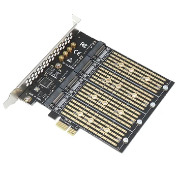 1 ШТ Адаптер 10 Гбит/с для PCI Express X1 PCI-E M.2 Карта расширения Riser B Key M2 M.2 4-портовый твердотельный накопитель NGFF SATA
