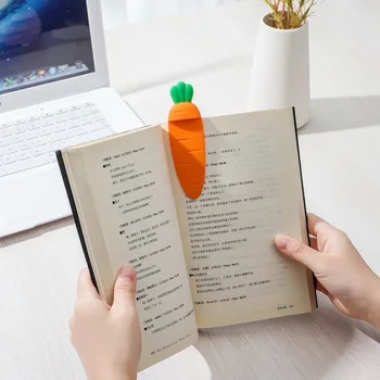 1 шт Силиконовая Милая Морковная закладка Мультяшные 3D стереокниги для детей, украшения своими руками, Подарок, школьные принадлежности, Канцелярские принадлежности для офиса