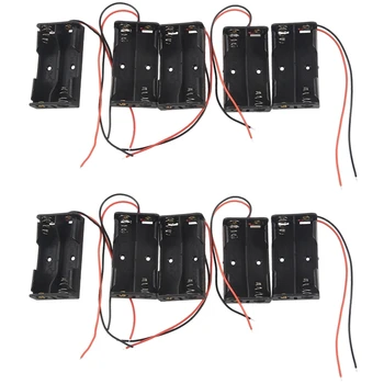 10 шт Держатель батарейки типа АА 2x1,5 В, футляр, коробка черного цвета с проводными выводами