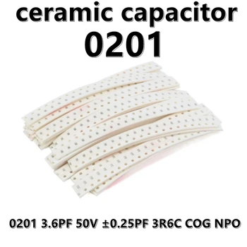 (100шт) 0201 Керамические конденсаторы 3R6C COG NPO SMD 3.6PF 50V ± 0.25PF 0201