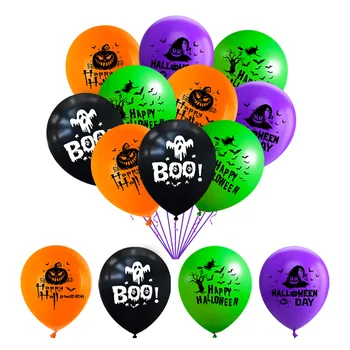 12-дюймовые Воздушные шары на Хэллоуин, Латексный Воздушный шар, Украшение для вечеринки в честь Хэллоуина, Ужас, Призрак, Тыква, Печать на воздушном шаре, Декор для вечеринки