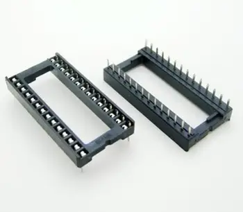 17 шт./лот 28-контактный разъем с квадратным отверстием IC Разъемы адаптера с широким 28-контактным шагом 2,54 мм Соединительный резистор