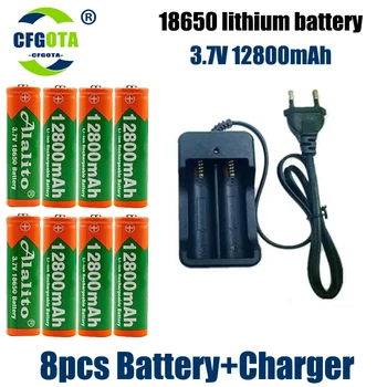 18650 батарея 3,7 В 12800 мАч Литий-ионная аккумуляторная батарея для светодиодного фонарика batery литиевое зарядное устройство Бесплатная Доставка