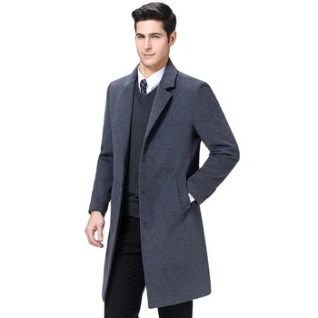 2023 новое поступление, осенне-зимний длинный тренч из высококачественной шерсти для мужчин, мужские куртки, теплое пальто, большие размеры M-4XL, 8806
