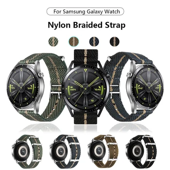 20мм 22мм Ремешок для Samsung Galaxy watch 4/5/6 40мм/44мм активный 2 Нейлоновый жаккардовый Браслет Galaxy Watch 4 classic 42мм 46мм