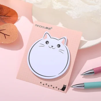 30 Листов Kawaii Chubby Cat N Times Sticky Journal Planner, милые стикеры, блокнот для заметок, закладки, канцелярские принадлежности для офиса