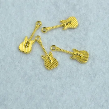 30шт золотого цвета гитарные подвески Ожерелье Кулон Браслет Изготовление ювелирных изделий ручной работы поделки 25 * 9 мм P105