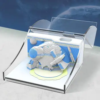 3D Блокнот для заметок Omoshiroi Block 3D Резьба по бумаге Модель аэрокосмической лаборатории Заметки Декор рабочего стола Новогодние подарки