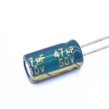 500 шт./лот высокочастотный низкоомный алюминиевый электролитический конденсатор 50 В 47 мкФ размером 6 *12 47 МКФ 50 В 20 В%
