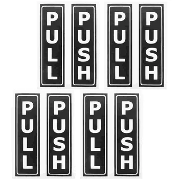 8 Шт Наклейка С Логотипом Раздвижной Двери Calcomanias De Pared Знак Клейкий Pull Push Номер Дома Офисные Наклейки для Пвх Настенных Нашивок