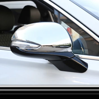 ABS хром/углеродного волокна для Hyundai Санта-Фе 2018 2019 2020 боковой двери автомобиля заднего вида поворота зеркало крышка отделка аксессуары