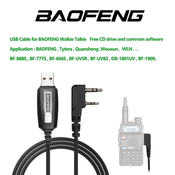 BAOFENG Quansheng UVK5 2-Контактный Штекер USB Кабель Для Программирования Портативной Рации для UV-5R serise BF-888S Аксессуары Для Портативной Рации CD