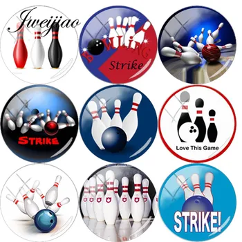 JWEIJIAO Love Bowling, стеклянные чаши с куполом из кабошона, сделай сам, демонстрационная картинка с плоской спинкой, как сделать выводы для ожерелья-брелка на заказ