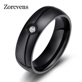 KOtik 2023, Новые модные Обручальные кольца AAA + CZ Для женщин, Черное мужское кольцо из нержавеющей стали, Классические Элегантные ювелирные изделия