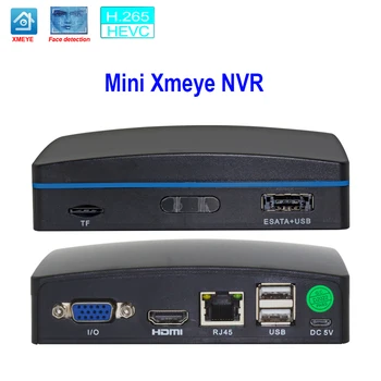 Xmeye Mini NVR H.265 5MP 4/16CH Сетевой Видеомагнитофон С Поддержкой P2P Onvif Face Detect Motion Alarm Для IP-Камеры Видеонаблюдения USB E-SATA