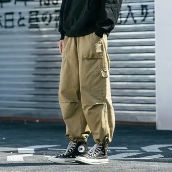 Y2k Японская Уличная Одежда Мужские Летние Брюки 2023 Мужская Винтажная одежда Черные Мешковатые Брюки Оверсайз Дешевые Брюки Карго Мужская одежда
