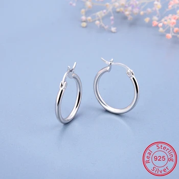 ZEMO 13-23 мм, женские серьги-кольца из стерлингового серебра, женские серьги-кольца из стерлингового серебра 925 пробы, классические круглые вечерние простые украшения