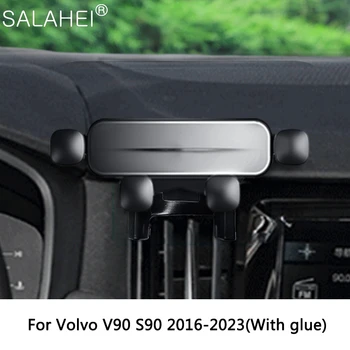 Автомобильный Держатель Мобильного Телефона Gravity Для Volvo V90 S90 2016-2023 Автоматическое Вентиляционное Отверстие, Защелкивающаяся Подставка, Кронштейн Для GPS-Навигации, Аксессуар Для Укладки