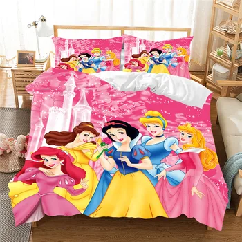 Белоснежный комплект постельного белья Princess Single Double Queen King Size, пододеяльник, одеяло для детской спальни, комплекты постельного белья класса Люкс