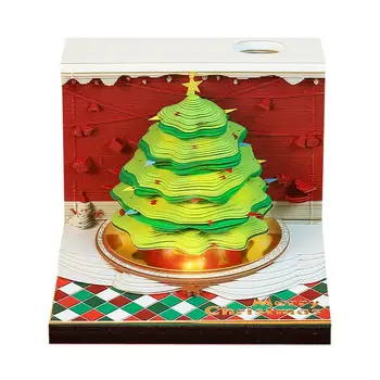 Блок Omoshiroi 3D Блокнот Домик На Дереве Календарь Офисный Блок Бумажные Заметки Подарок На День Рождения Заметки Декор Рождественский Блокнот T5V5