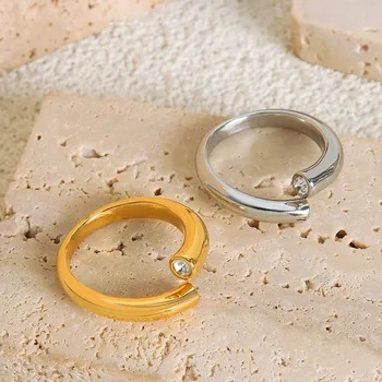 Винтажное Золотое кольцо с регулируемым отверстием неправильной формы ручной работы для женщин, модные Геометрические Широкие кольца в стиле Панк, Подарок ювелирных изделий