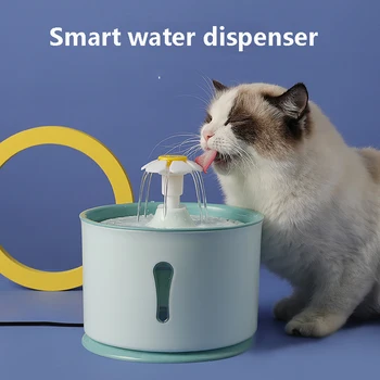 Интеллектуальная поилка Cat Автоматически фильтрует воду для дозатора воды для домашних животных Несколько фильтров Очищают басы Ночник