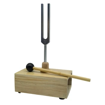 Камертон Вибрация 512 Гц С деревянным резонатором Коробка Экспериментальный инструмент для звуковой терапии, йоги, медитации Прочный