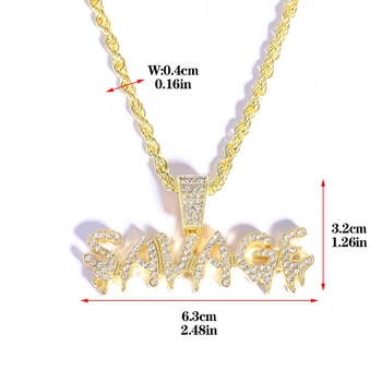 Классическое Модное ожерелье с подвеской в виде буквы “SAVAGE” с веревочной цепочкой шириной 4 мм для ювелирных изделий унисекс