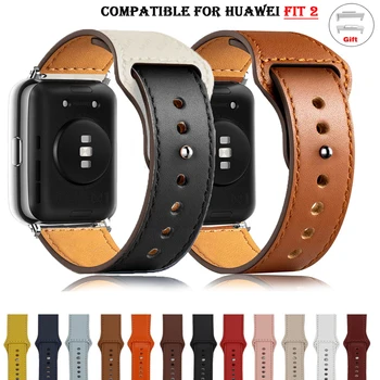 Кожаные ремешки для смарт-часов Huawei Watch Fit 2, сменный ремешок для смарт-часов, спортивный браслет, ретро-петлевый браслет, аксессуары для ремешков Fit2
