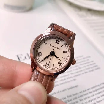 Круглые кварцевые часы в стиле ретро с цифровым циферблатом, повседневные женские часы, наручные часы с кожаным ремешком, женские часы, подарки оптом, Montre Femme