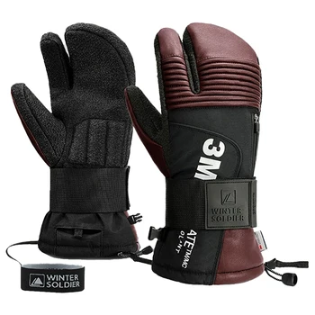 Лыжные перчатки, защита рук от падения, теплые водонепроницаемые перчатки с сенсорным экраном, нескользящие, износостойкие Перчатки для бега, катания на лыжах, мужские перчатки для движения
