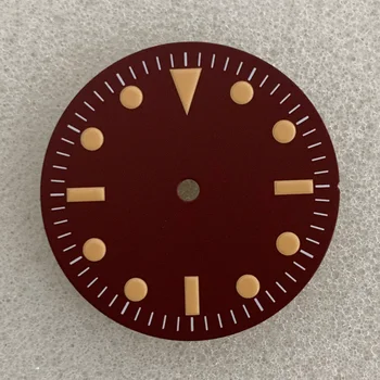 Модифицированные аксессуары для часов Циферблат часов с оранжевой шкалой без подсветки Подходит для механизма NH35/8215/2836