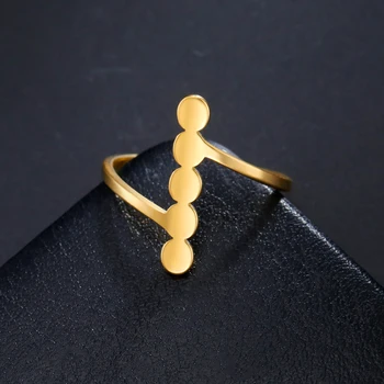 Модные геометрические кольца Cazador для женщин, минималистичные кольца для пальцев золотого цвета, ювелирные изделия из нержавеющей стали, подарок на День рождения 2024