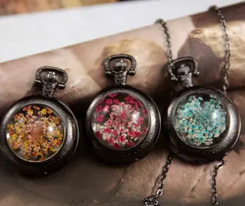 Модные кварцевые карманные часы в стиле хрустального цветка, круглый корпус, кулон, ожерелье, цепочка, часы для мужчин и женщин