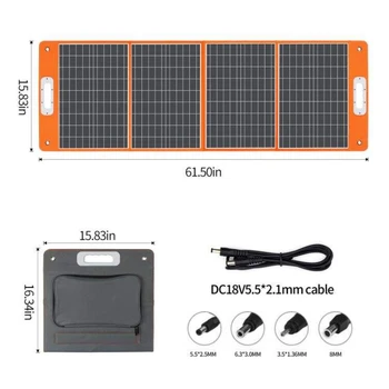 Монокристаллическое Солнечное зарядное устройство мощностью 100 Вт, зарядная электростанция, Походные Складные Портативные солнечные панели для мобильного телефона