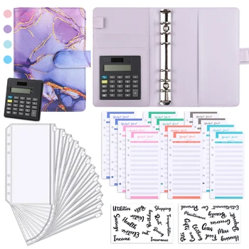 Мрамор A6 с калькулятором, папка для бюджетного планировщика, конверты на молнии, конверты для наличных денег, органайзер для бюджетных денег, папка