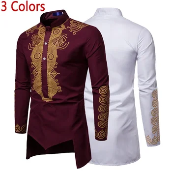 Мужские Модные Рубашки Saudi Arabian Robe Повседневная Свободная Рубашка С Длинным Рукавом Long Dress Shirt