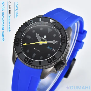 Мужские часы 42 мм Nh36 007 watch NH36 мужские автоматические часы водонепроницаемые часы для дайвинга диаметром 42 мм с сапфировым стеклом