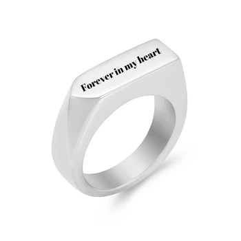 Навсегда в моем сердце Кремационные кольца для праха для мужчин с геометрическим дизайном из нержавеющей стали, кольцо на палец, Мемориальные Урны, ювелирные изделия