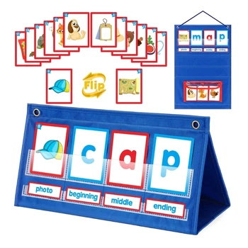 Настольный карманный стенд для составления слов CVC, игры с карточками по орфографии и фонетике для детей, детский сад 96BA