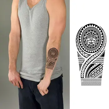 Новая временная татуировка на руке для мужчин Totem Robotic Arm Водонепроницаемая татуировка Большого размера, боди-арт, мужские поддельные татуировки, наклейки
