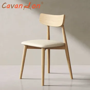 Обеденный стул из натурального дерева, кожаный обеденный стол в скандинавском стиле, мебель для гостиной Chari Walnut Apartment Fauteuils De Salon