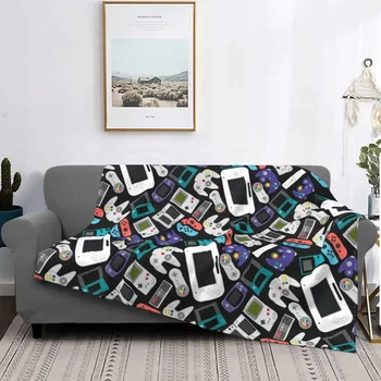 Одеяло для геймера с контроллером, Фланелевый текстильный декор, игровое многофункциональное легкое покрывало для кровати, дорожное покрывало