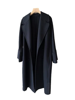 Однотонное пальто с лацканами, модная простая атмосфера, удобная и универсальная, осень и зима 2024, новинка 1213
