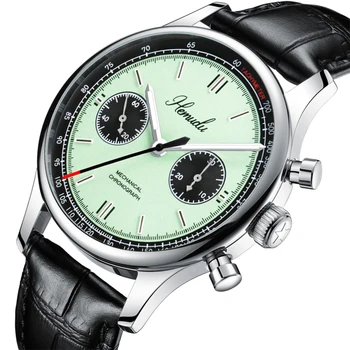 Оригинальный механизм Hemudu St1901, хронограф, механические часы Panda 1963 года для мужчин, водонепроницаемые мужские часы с сапфиром 40 мм, винтажные мужские часы