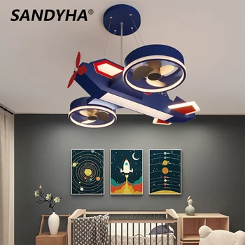 Потолочные вентиляторы в скандинавском стиле для мальчиков и девочек, потолочные вентиляторы в детской спальне, креативная люстра с воздушным вентилятором, Бытовая техника