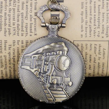 Ретро Бронзовый дизайн, ожерелье со шлейфом Спереди, Кварцевые Карманные часы с цепочкой-брелоком, Мужские И Женские подарки