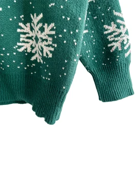 Рождественский свитер для женщин 2023, вязаный пуловер с круглым вырезом и длинными рукавами из мультфильма 