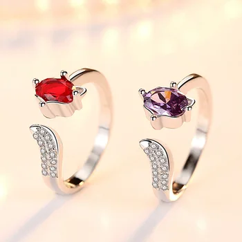 Романтическое Открытое кольцо с изображением лисы из трех жизней, покрытое бронзой.